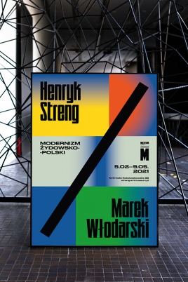 Poster of the exhibition  Henryk Streng/Marek Włodarski i modernizm żydowsko polski    B1